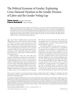 The Political Economy of Gender: Explaining