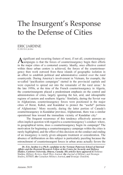 The Insurgent`s Response to the Defense of Cities