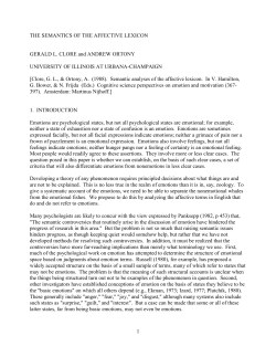 the semantics of the affective lexicon