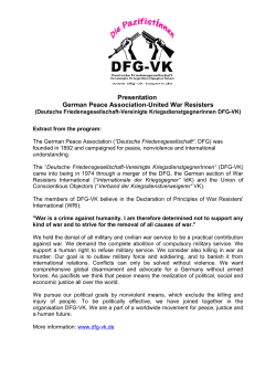 Die Deutsche Friedensgesellschaft (DFG) wurde - DFG