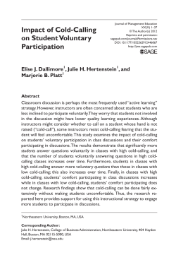 Impact of Cold-Calling on Student Voluntary Participation