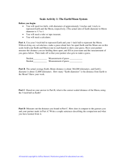 Scale Activity 1: The Earth/Moon System