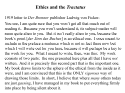 Ethics and the Tractatus