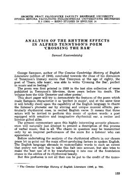 Analysis of rhythm effects in Alfred Tennyson`s poem `Crossing the Bar`