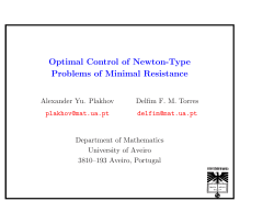 Optimal Control of Newton-Type Problems of Minimal Resistance