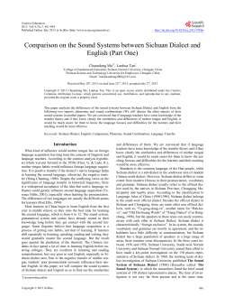 Comparison on the Sound Systems between Sichuan Dialect and