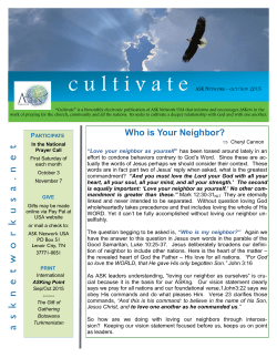 "Cultivate" October-November 2015 Newsletter