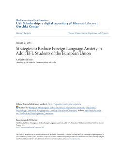 Strategies to Reduce Foreign Language Anxiety in Adult EFL