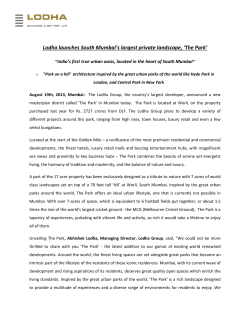 Lodha Launches The Park Press Release