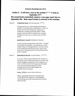Summer Reading List 2013