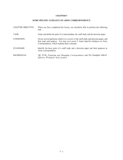 Chapter 5 -- Guidance on Army Correspondence