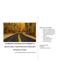 A Transportation Assistance Program Outline