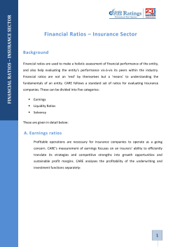 Financial Ratios &ndash; Insurance Sector