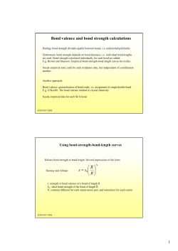 Bond valence and bond strength calculations