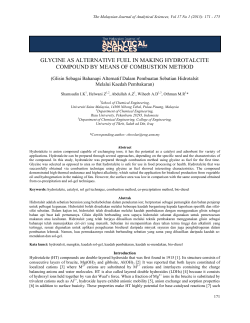 glycine as alternative fuel in making hydrotalcite compound
