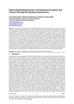 Hypermedia Reading Materials: Undergraduate Perceptions and