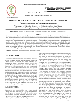 ORIGINAL ARTICLE EUROCENTRIC AND AFROCENTRIC VIEWS