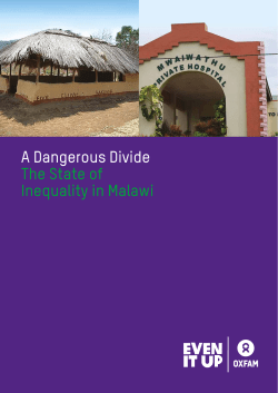 A Dangerous Divide: The state of inequality in Malawi