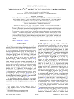 Photoionization of the 3s23p4 3P and the 3s23p4 - diss.fu