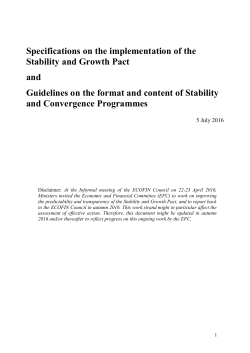 Specifications on the implementation of the Stability and Growth Pact