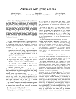 Automata with group actions