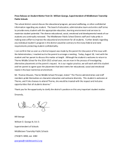 Press Release - Middletown Township School District