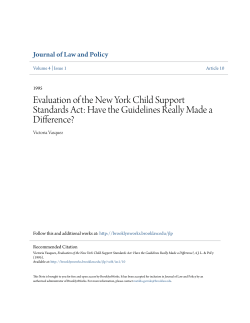 Evaluation of the New York Child Support Standards Act: Have the