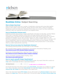 BookData Online: Subject Searching