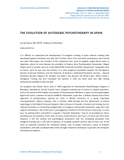the evolution of autogenic psychotherapy in spain