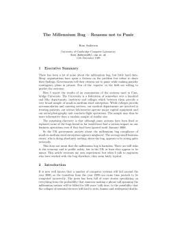 The Millennium Bug &ndash; Reasons not to Panic
