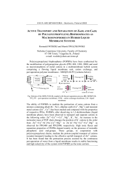ACTIVE TRANSPORT AND SEPARATION OF Zn(II) AND Cu(II) BY