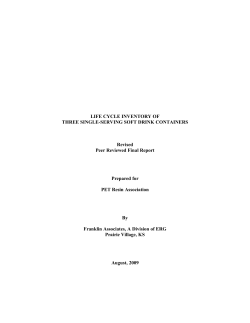 Life Cycle Inventory of three single