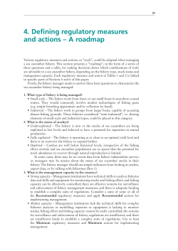 4. Defining regulatory measures and actions – A roadmap