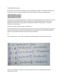 Partial differential equation An equation with a