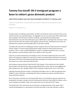 Tammy Fox-Isicoff: EB-5 immigrant program a boon to nation`s gross