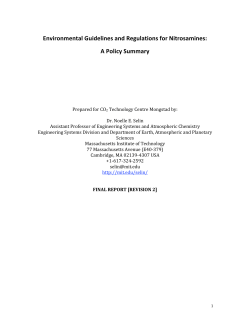 Environmental Guidelines and Regulations for Nitrosamines: A