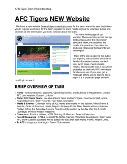 AFC Swim Team Parent Meeting