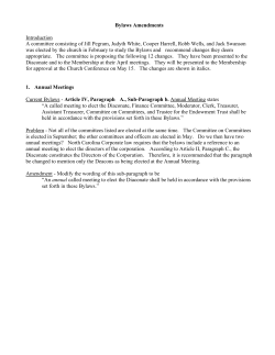Bylaws Amendments Introduction A committee consisting of Jill