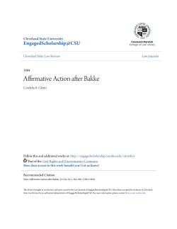 Affirmative Action after Bakke