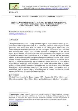 FIRST APPROACH OF HOLLYWOOD TO THE SPANISH CIVIL WAR