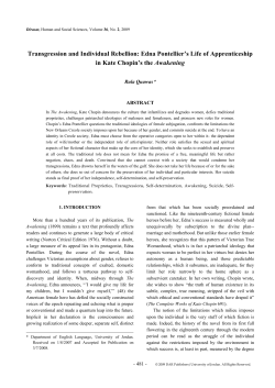 Transgression and Individual Rebellion: Edna Pontellier`s Life of