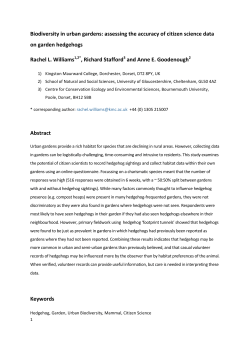 Biodiversity in urban gardens: assessing the accuracy of citizen