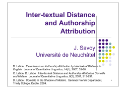 Inter-textual Distance and Authorship Attribution