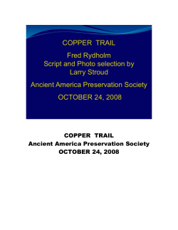 COPPER TRAIL Ancient America Preservation Society OCTOBER