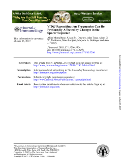 Spacer Sequence Profoundly Affected by Changes in the V(D)J