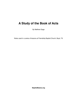 A Study of the Book of Acts