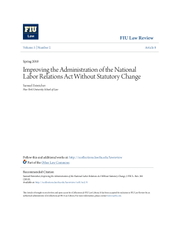 Improving the Administration of the National Labor Relations Act