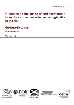 Guidance on the scope of and exemptions from the radioactive