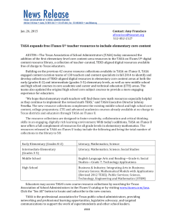 TASA expands free iTunes U® teacher resources to include