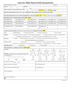 Care for Older Adult (COA) Assessment